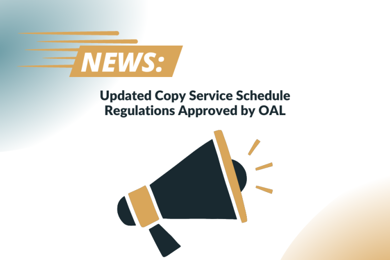 Updated Copy Service Schedule Regulations Approved by OAL - Albert ...